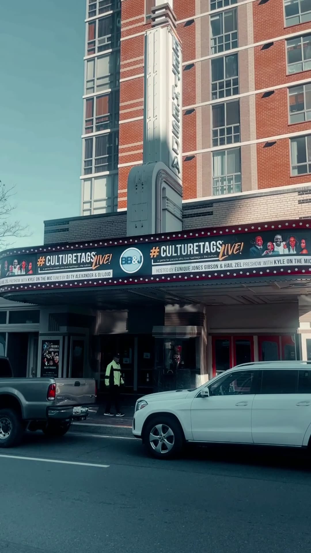 The Bethesda Blues and Jazz marquee advertising CultureTags Live!