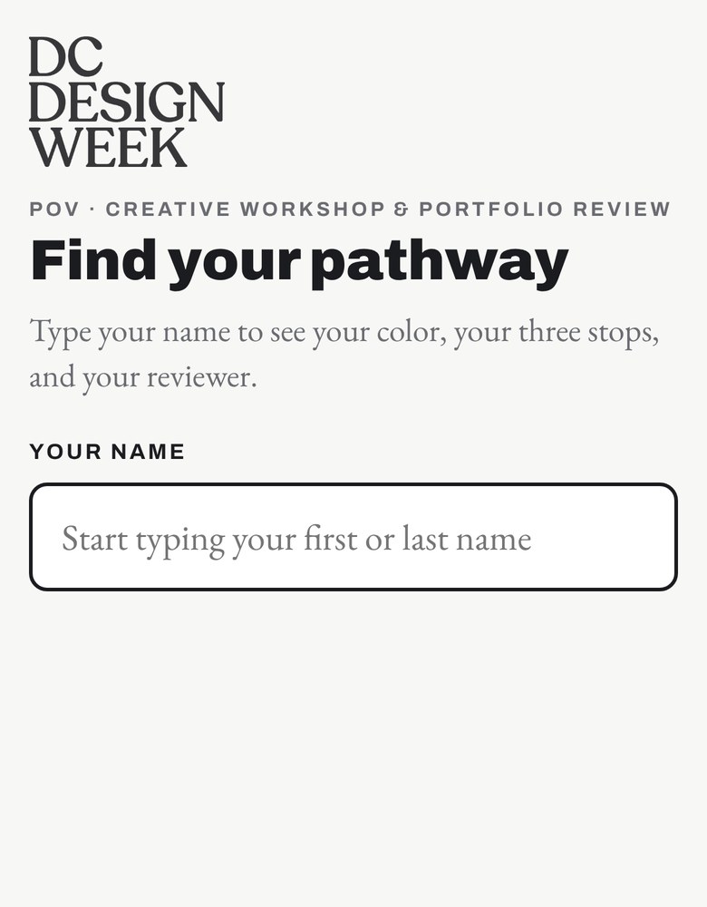 Participant screen: Find your pathway name search