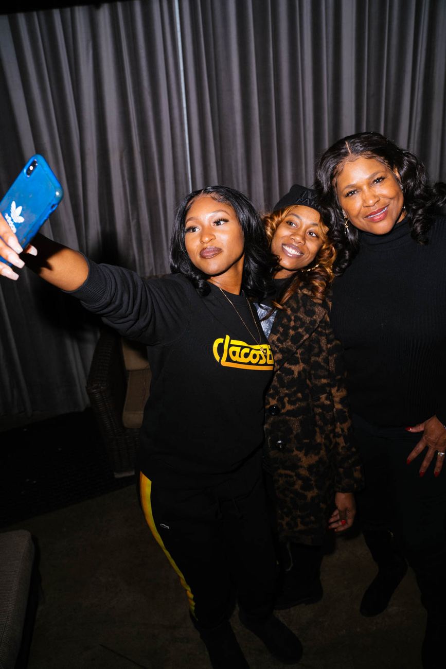 Three guests taking a selfie