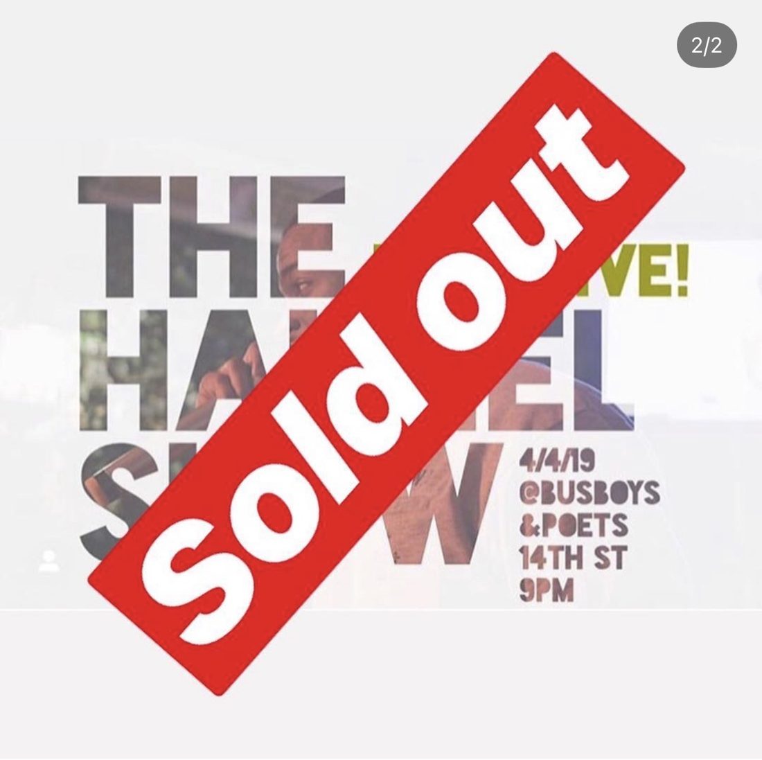 Show one flyer, marked sold out